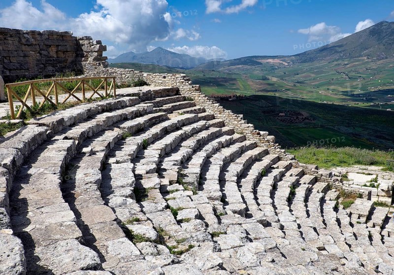 Amphitheatre, Ancient Theatre of Segesta, Province of Trapani, Sicily, Italy