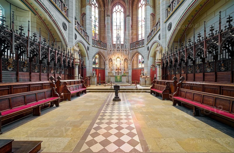 Wittenberg Castle Church, former residence of the Saxon Electors, Renaissance, Reformation, Martin Luther, 95 theses, Luther memorial, chancel, interior view, UNESCO World Heritage Site, Luther city Wittenberg, Saxony-Anhalt, Germany