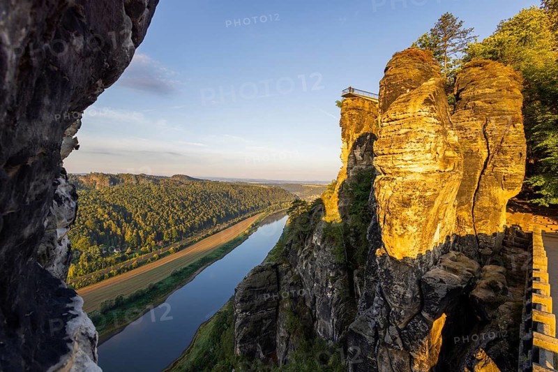 Sunrise on Basteifelsen, Rathen, Saxony, Germany