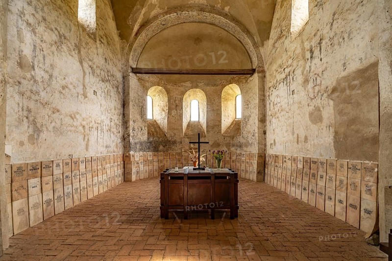 Interior of the fortified church of St. Michael in Michelsberg or Cisnadioara, Transylvania, Romania