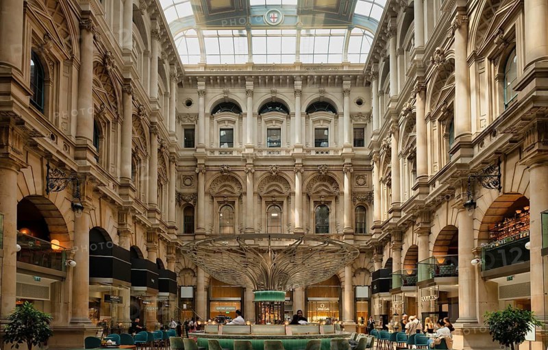 Interior view, exclusive shopping center The Royal Exchange, former stock exchange, financial district, City of London, London, England, Great Britain, Great Britain