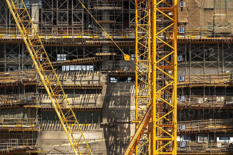 Building Construction Site New Scaffolding, Dubai, United Arab Emirates, UAE