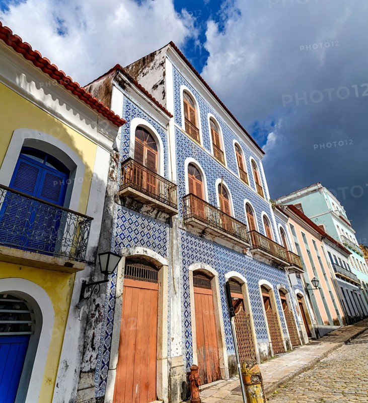 Typical historic buildings in the city of Sao Luis, the capital of Maranhao, Sao Luis, Maranhao, Brazil