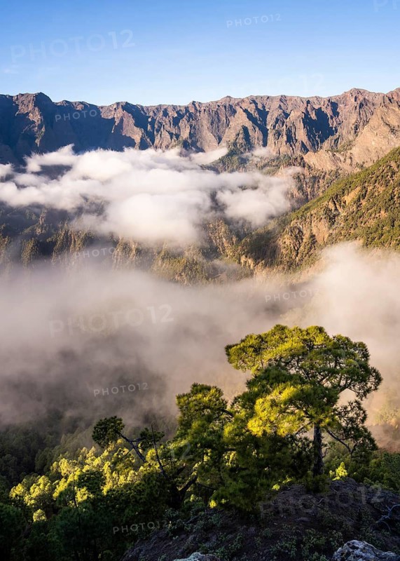 View of the Caldera de Taburiente and the surrounding peaks. La Palma, Canary Islands, Spain