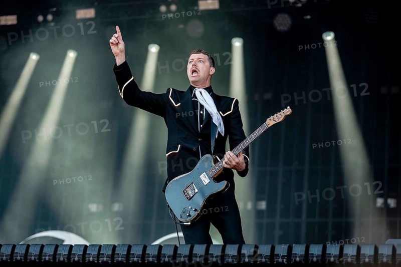 Guitarist Nicholaus Arson from the Swedish rock band The Hives live on the Utopia Stage during the Rock im Park Festival on the Zeppelin Field in Nuremberg, Germany on 07.06.2026