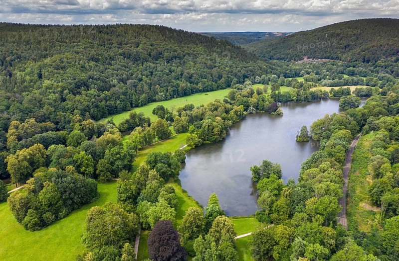 Germany, Greizer Park, Thuringia, Aerial View, Cultivated Landscape, Cultural Monument, Landscape, Landscape, Landscape, Landscape Park, Aerial View, Vogtland