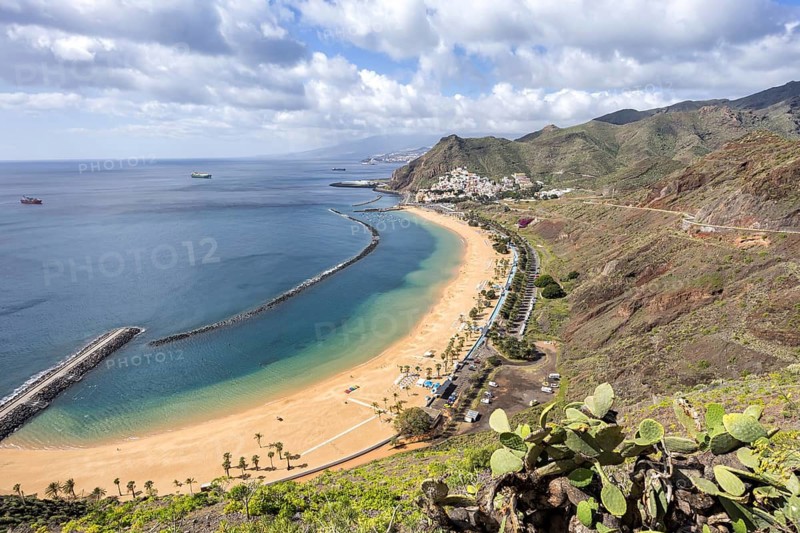 Tenerife beach Playa de las Teresitas seaside vacation trip in San Andres, Spain
