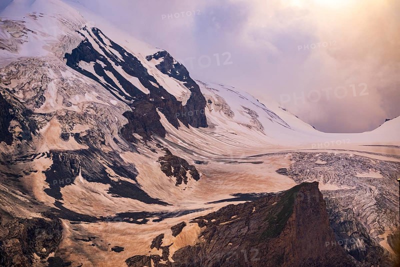 Pasterze glacier in the Hohe Tauern Nature Park at the foot of the Grossglockner, Fusch, Salzburg, Austria