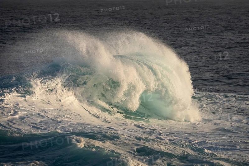 Sea, high breaking waves. La Palma, Canary Islands, Spain