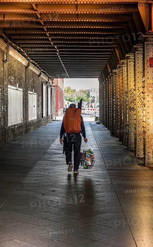 Railway underpass at Ostbahnhof in the street of the Paris Commune, Berlin, Germany