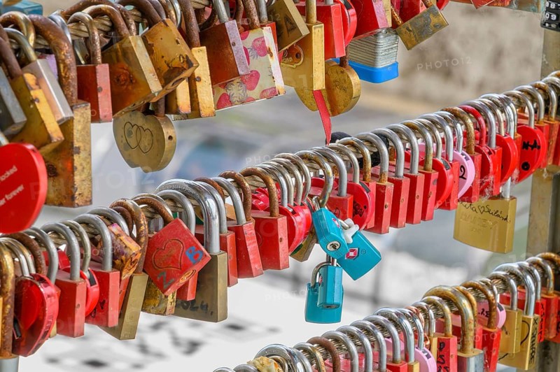 Love locks on Butcher's Bridge, Ljubljana, Slovenia