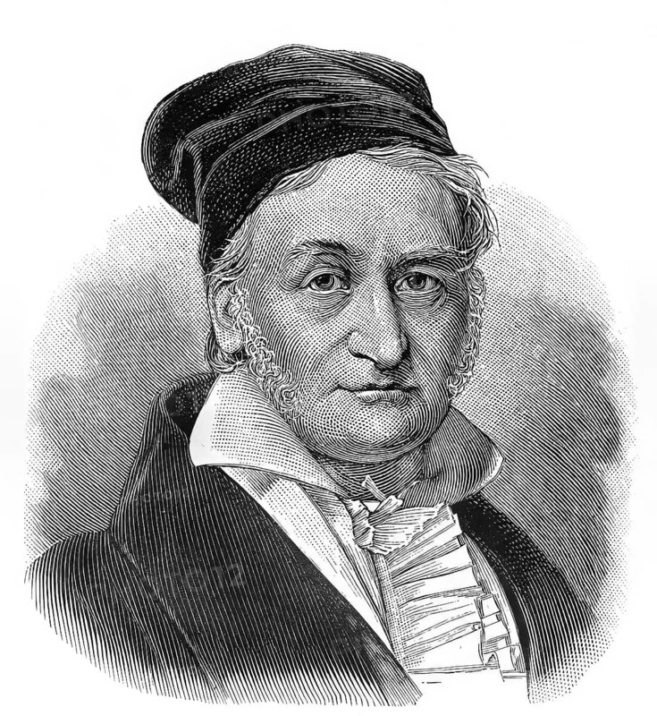 Johann Carl Friedrich Gauss, 1777 - 1855, German mathematician, astronomer and physicist, digitally edited based on a historical painting by Christian Albrecht Jensen, 1840