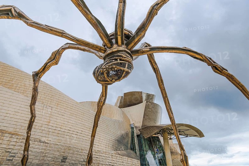 The Guggenheim Museum and the Maman Spider Sculpture in Bilbao, Spain