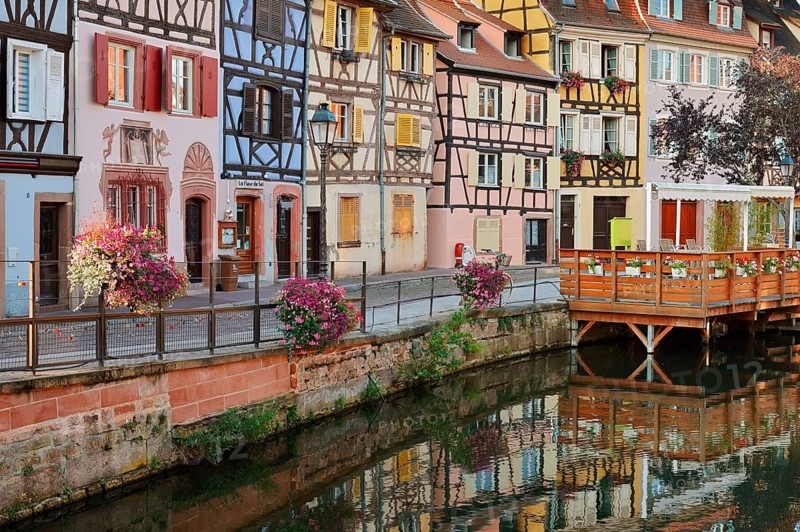 Half-timbered houses on the Lauch, Fischerstaden, Quai de la Poissonnerie, Colmar, Haut-Rhin, Alsace, Grand Est, France