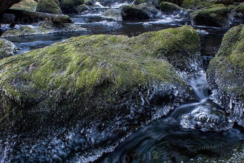 Germany, Pöhl, Saxony, Triebtal, stream, ice, flowing water, ice, landscape, snow, Vogtland, winter