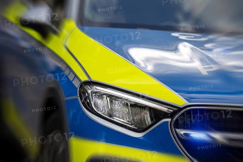 Close-up of a police vehicle as a symbol of a police operation