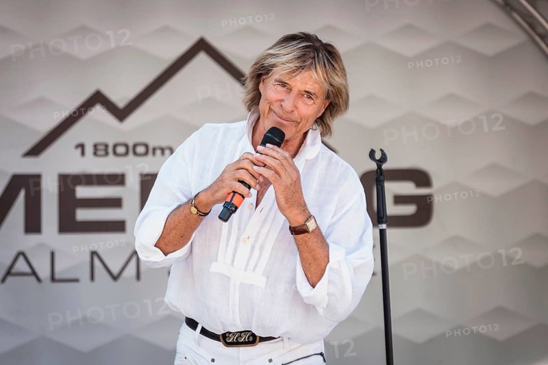 Open-air concert on 27 June 2026 by Hansi Hinterseer at the Medrig Alm in See im Paznaun Austria to mark the start of the summer season. Around 2, 000 visitors celebrated the start of the Paznaun mountain summer together with locals, families and fans of Schlager music