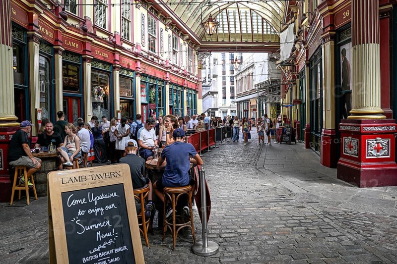 Leadenhall Market, Victorian era market hall, interior view, City of London, London, England, Great Britain