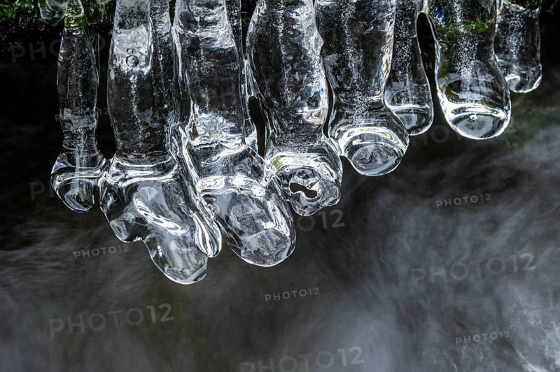Ice on a stream, Visbek, Lower Saxony, Germany