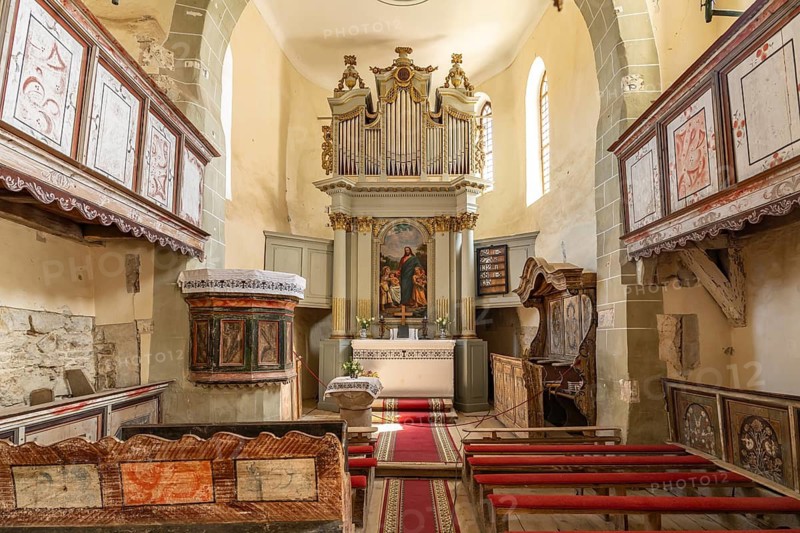 Interior of the Saxon fortified church in Viscri or Deutsch-Weisskirch, Transylvania, Romania
