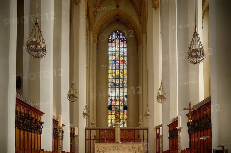 Interior view, choir room, altar, Church of Our Lady, Cathedral of Our Lady, Munich Cathedral, Munich, Bavaria, Germany