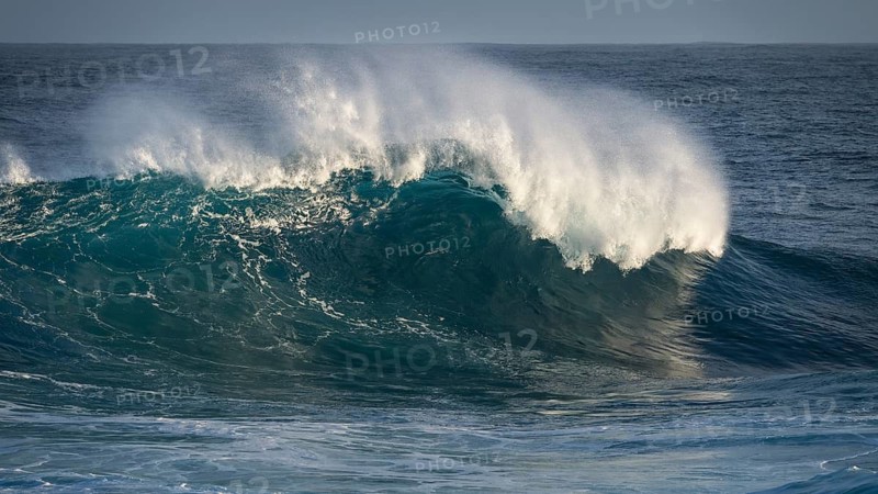 Sea, high breaking waves. La Palma, Canary Islands, Spain
