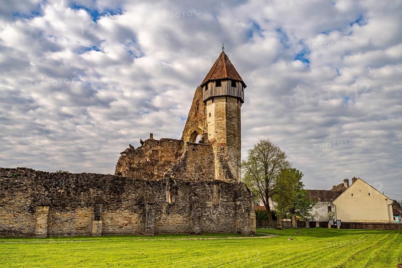 Ruin of the monastery Kerz in Carta or Kerz, Transylvania, Romania