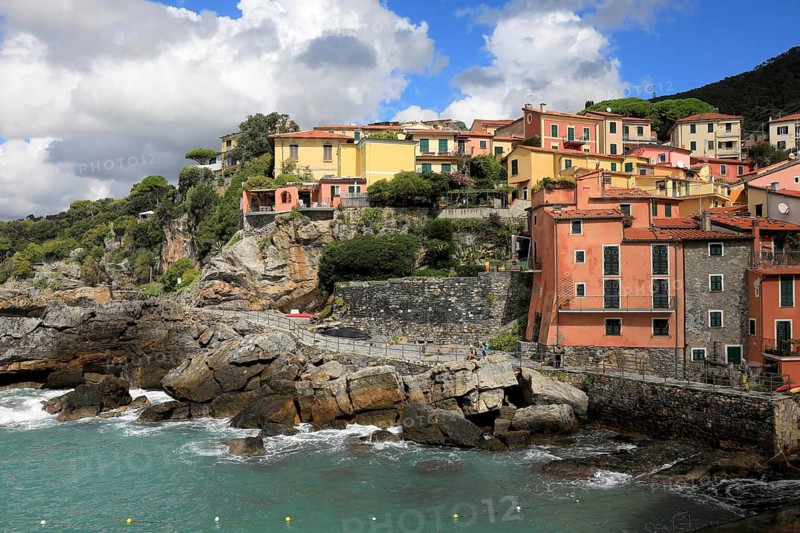 Old town on the Gulf of La Spezia, Mediterranean, Tellaro, village of the municipality of Lerici and belongs to the association I Borghi Piu Belli d'Italia, The Most Beautiful Towns in Italy, Province of La Spezia, Liguria, Italy