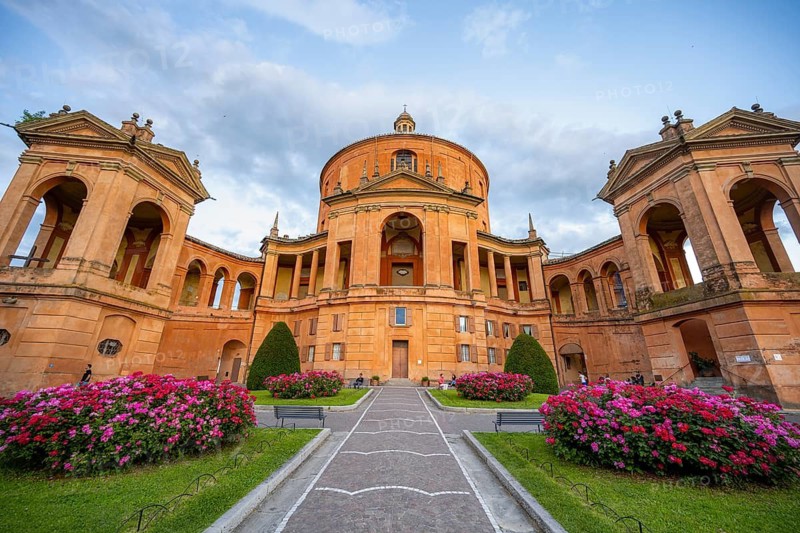 Santuario Madonna di San Luca church on the hills of Colle della Guardia, Bologna, Emilia Romagna, Italy