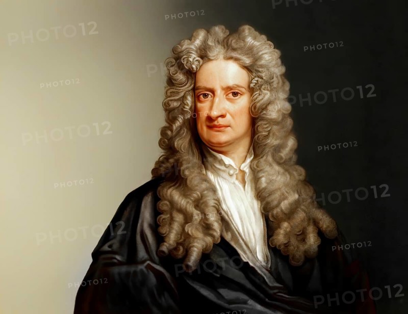 Sir Isaac Newton, 1642-1726, English physicist and mathematician, digitally edited based on a historical illustration