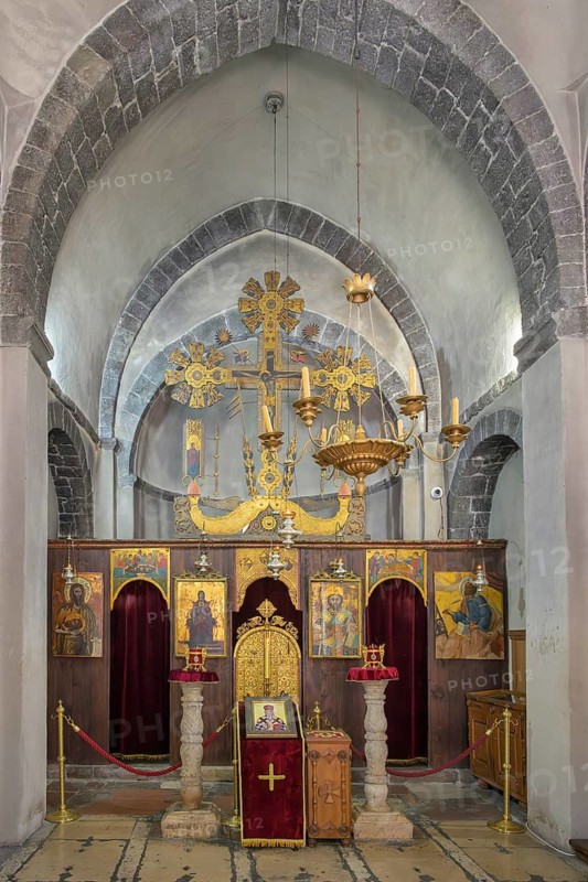 Interior of the Church of St. Nicholas, a Serbian Orthodox church located in the Old Town of Kotor, Montenegro