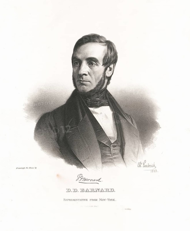 Lithograph of the American politician Daniel Dewey Barnard (1797–1861), who served, amongst other roles, as a Member of the House of Representatives for the State of New York and as US Minister to Prussia, American history, authentic, digitally restored high-resolution reproduction from a 19th-century original, exact date of the image unknown, historical