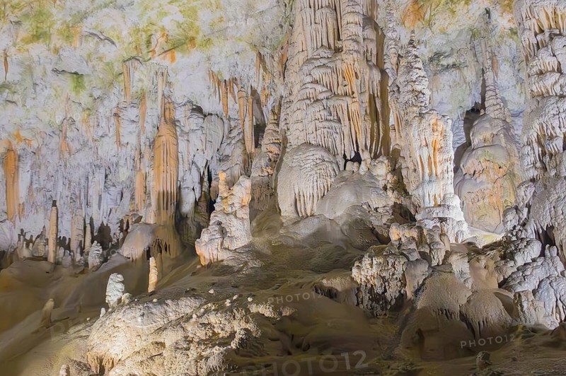 Stalactites and stalagmites inside Postojna Cave, Postojna Cave Park, Postojna, Slovenia