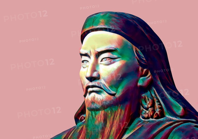 Genghis Khan, Dschingis Khan, or Chinggis Khan, born Temüjin, Temüdschin or Temüüdschin, c.?1162 – 1227, also known as Chinggis Khan, founder and first khan of the Mongol Empire, digitally edited based on a bust