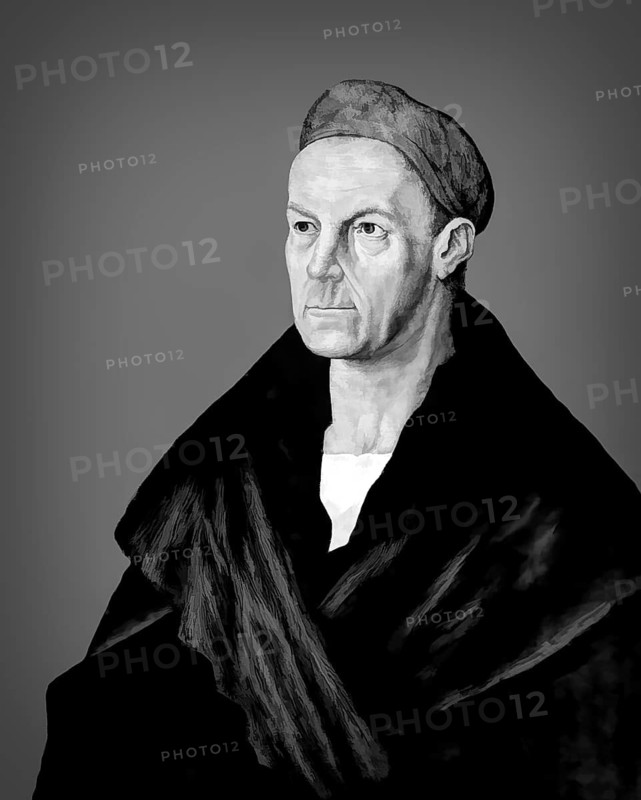 Portrait of Jakob Fugger, 1459, 1525, German businessman, digitally edited according to a painting by Albrecht Dürer, 1518