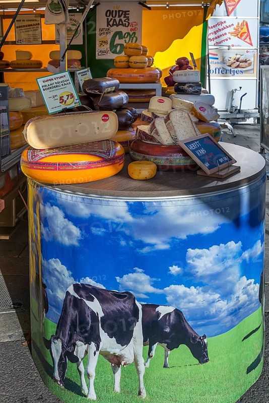 Cheese stand at a weekly market market, Enschede, the Netherlands