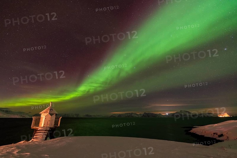 Northern Lights (Aurora borealis), Hasvik, Söröya, Finnmark, Norway, February 2019