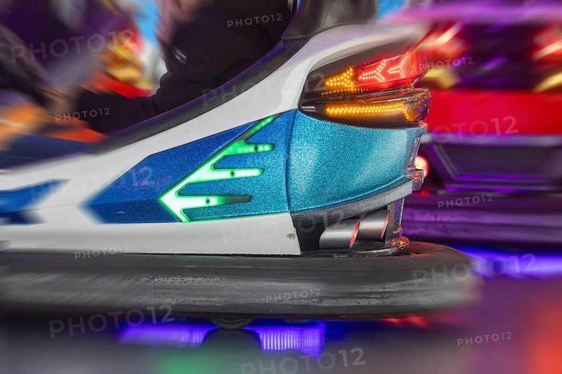 Close-up of bumper car at a folk festival