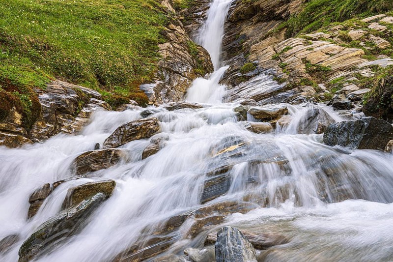 Nassfeld waterfall in the Hohe Tauern National Park, Heiligenblut, Carinthia, Austria