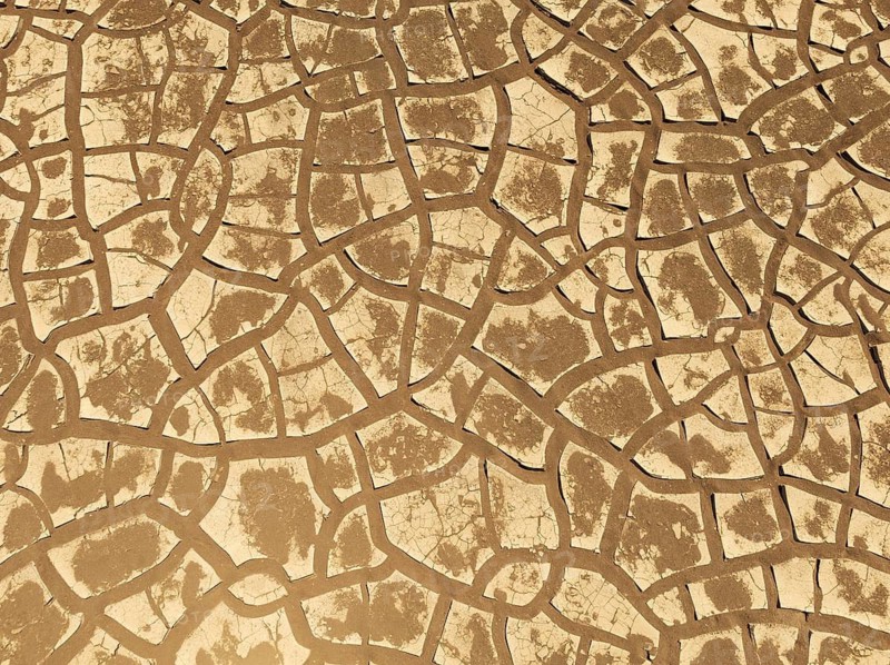 Cracked earth. Aerial view. Drone shot. Namib Desert, Skeleton Coast, Namibia