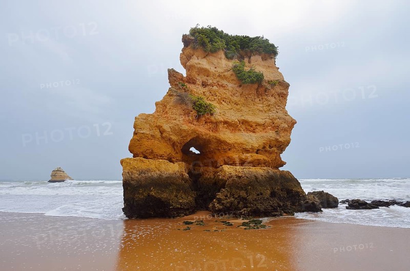 Rock formation on the coast, Praia Dona Ana, Lagos, Algarve, Portugal