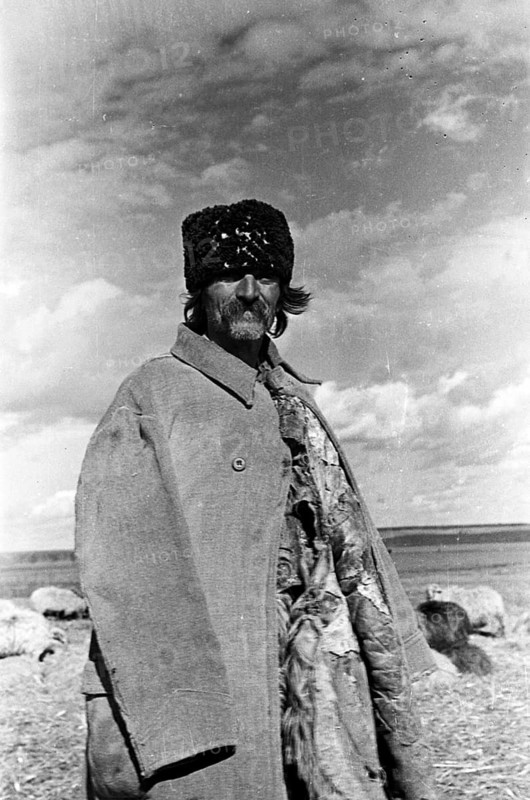 Historical aerial photograph, Faces of the Second World War, Portrait of a Greek farmer near Philippi, Greece, 1942