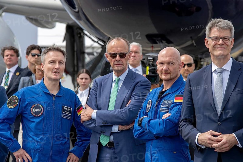 Alexander Gerst (German astronaut), Friedrich Merz and Matthias Maurer (German astronaut) – International Aerospace Exhibition (ILA), Berlin ExpoCenter Airport, Schönefeld, 10 June 2026