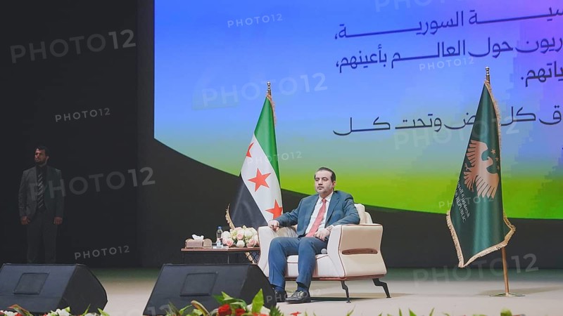 GAZIANTEP, TURKEY - JUNE 11, 2026: Syrian Foreign Minister Assad Hassan al-Shaibani meets with members of the Syrian community in Gaziantep following the official reopening of the Syrian Consulate. The gathering featured an open dialogue where the minister addressed questions and concerns regarding issues of importance to Syrians living in Turkey, Gaziantep, Turkey