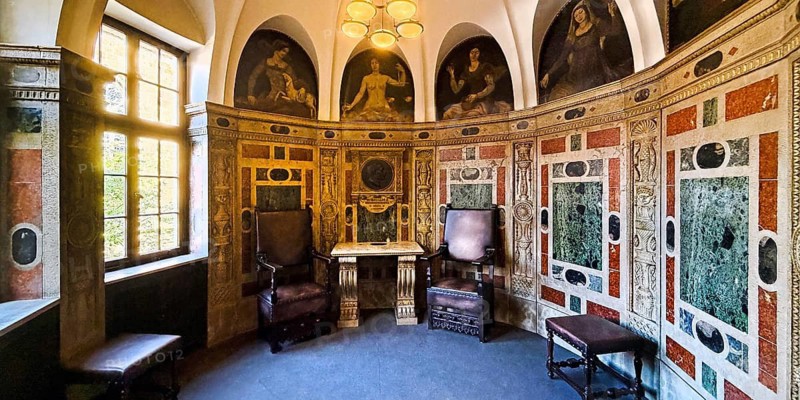 Kaiserzimmer, small tower room at the ballroom in the New Town Hall, historic retreat for Emperor Wilhelm II, Free Hanseatic City of Bremen, Germany