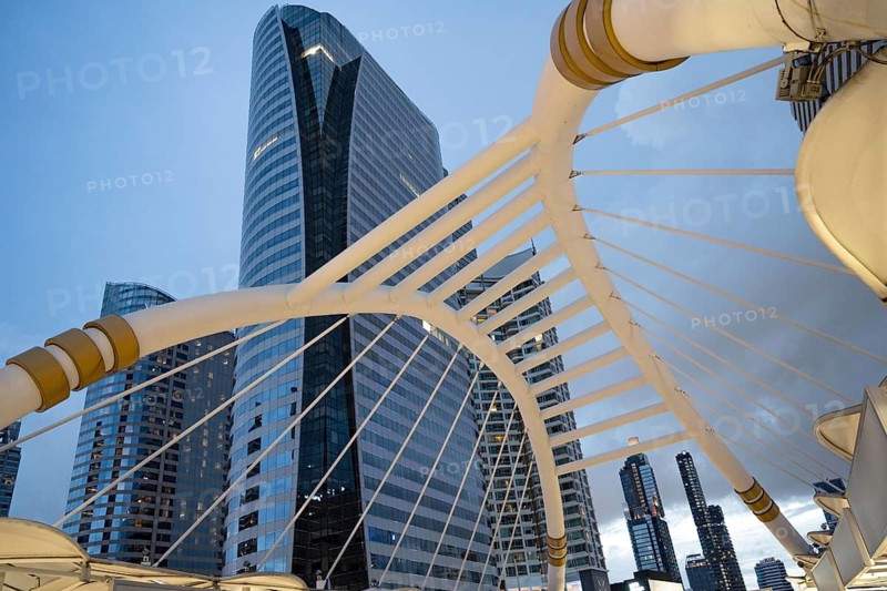 Bangkok, Thailand. August 18th 2026. The Chong Nonsi Skywalk, a modern overpass in Bangkok's Silom, Sathorn business district. It links the Chong Nonsi BTS Station to nearby office towers