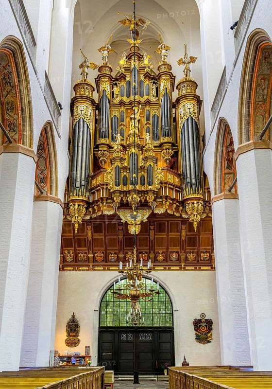 Interior photo, St Mary's Church in the old town of Stralsund, Mecklenburg-Western Pomerania, Germany