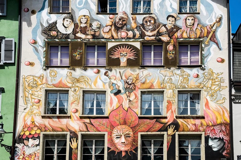 Historic building with painted façade, Old Town, Lucerne, Lake Lucerne, Canton of Lucerne, Switzerland