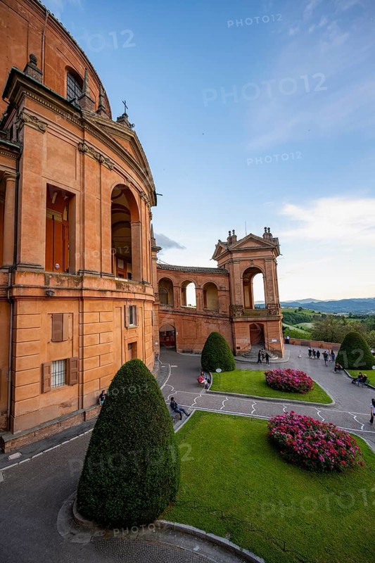 Santuario Madonna di San Luca church on the hills of Colle della Guardia, Bologna, Emilia Romagna, Italy