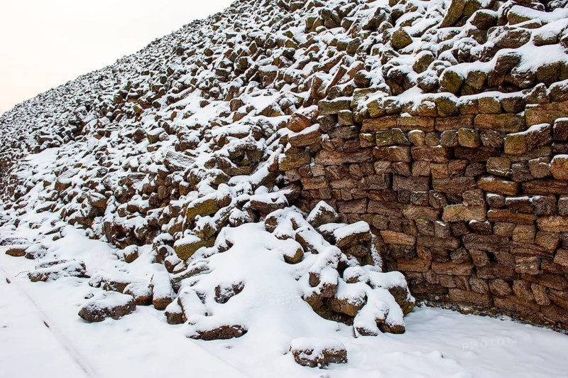 Peat in winter, moor, Goldenstedt, Lower Saxony, Germany